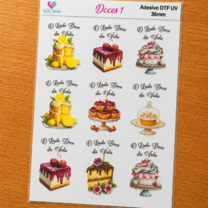 Adesivos Doces DTF UV