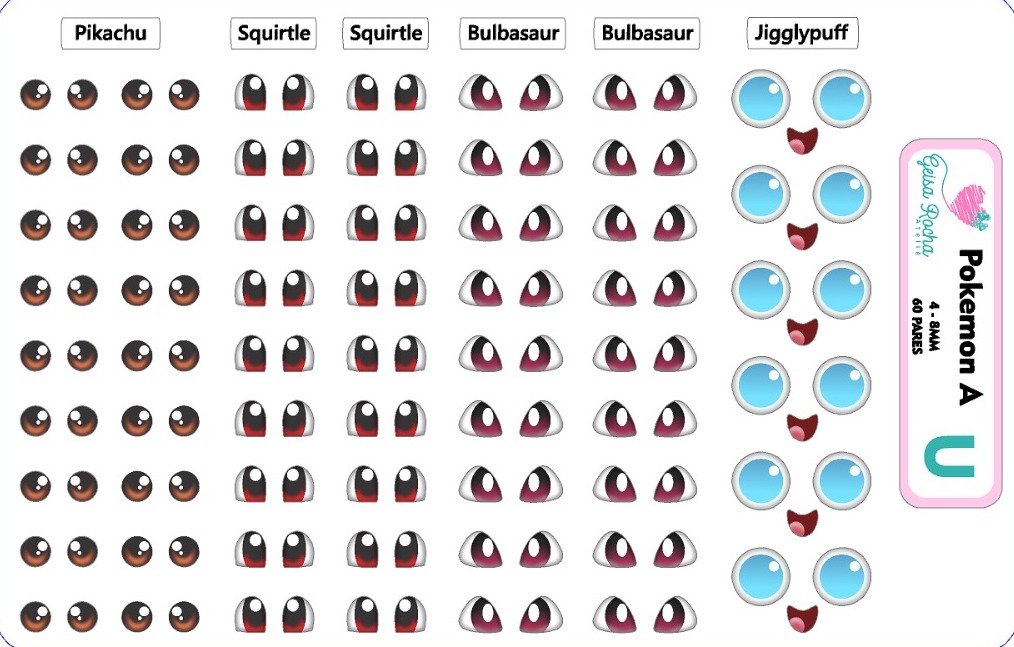 Olhos Resinados Pokémon A