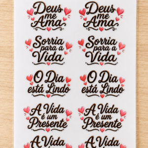 Adesivos Frases Meninas DTF UV