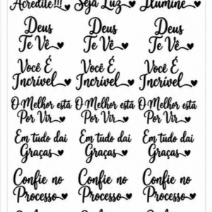 Adesivos Frases e Palavras DTF UV