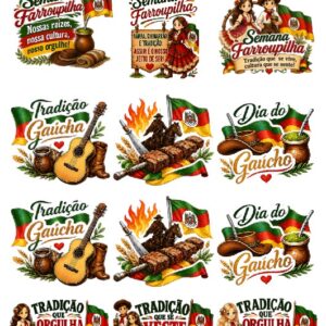 Adesivos Dia do Gaúcho DTF UV