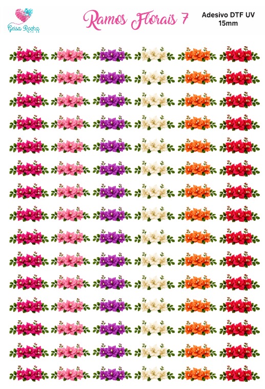 Adesivos Ramos Florais Dtf UV - Imagem 5
