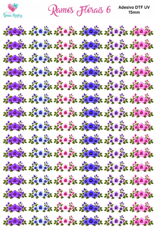 Adesivos Ramos Florais Dtf UV - Imagem 6