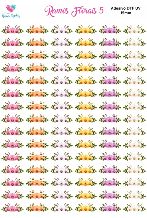 Adesivos Ramos Florais Dtf UV - Imagem 7