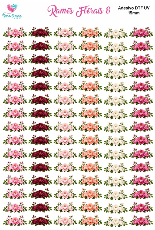 Adesivos Ramos Florais Dtf UV - Imagem 8