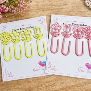 Clips Marca Páginas Flores