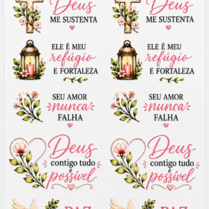 Adesivos Deus É Contigo Dtf UV