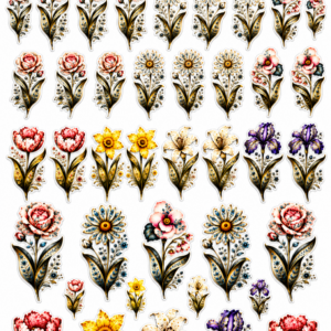 Flores Estilo DTF UV