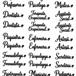 Adesivo Profissões Dtf UV